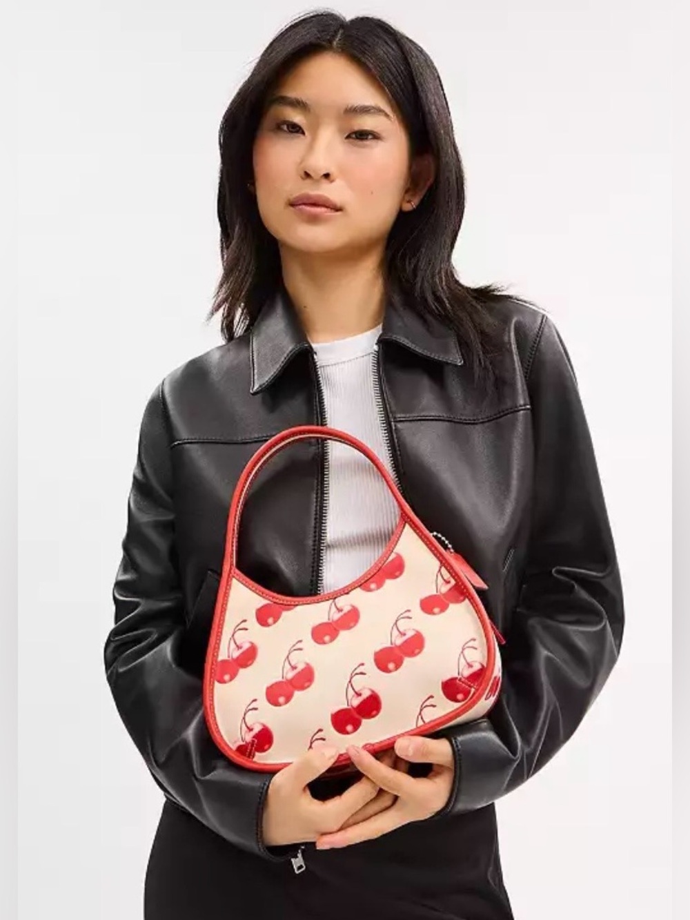 NWT COACH Coachtopia Limited Edition Mini Shoulder Ergo Bag in Red Cherry Print